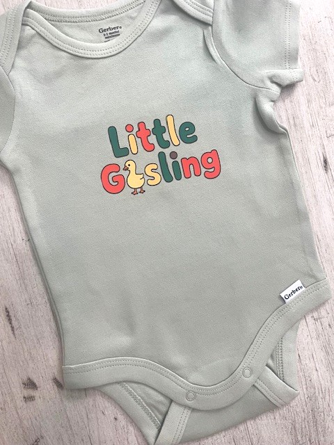 Personalized baby gift featuring Little Gosling design
