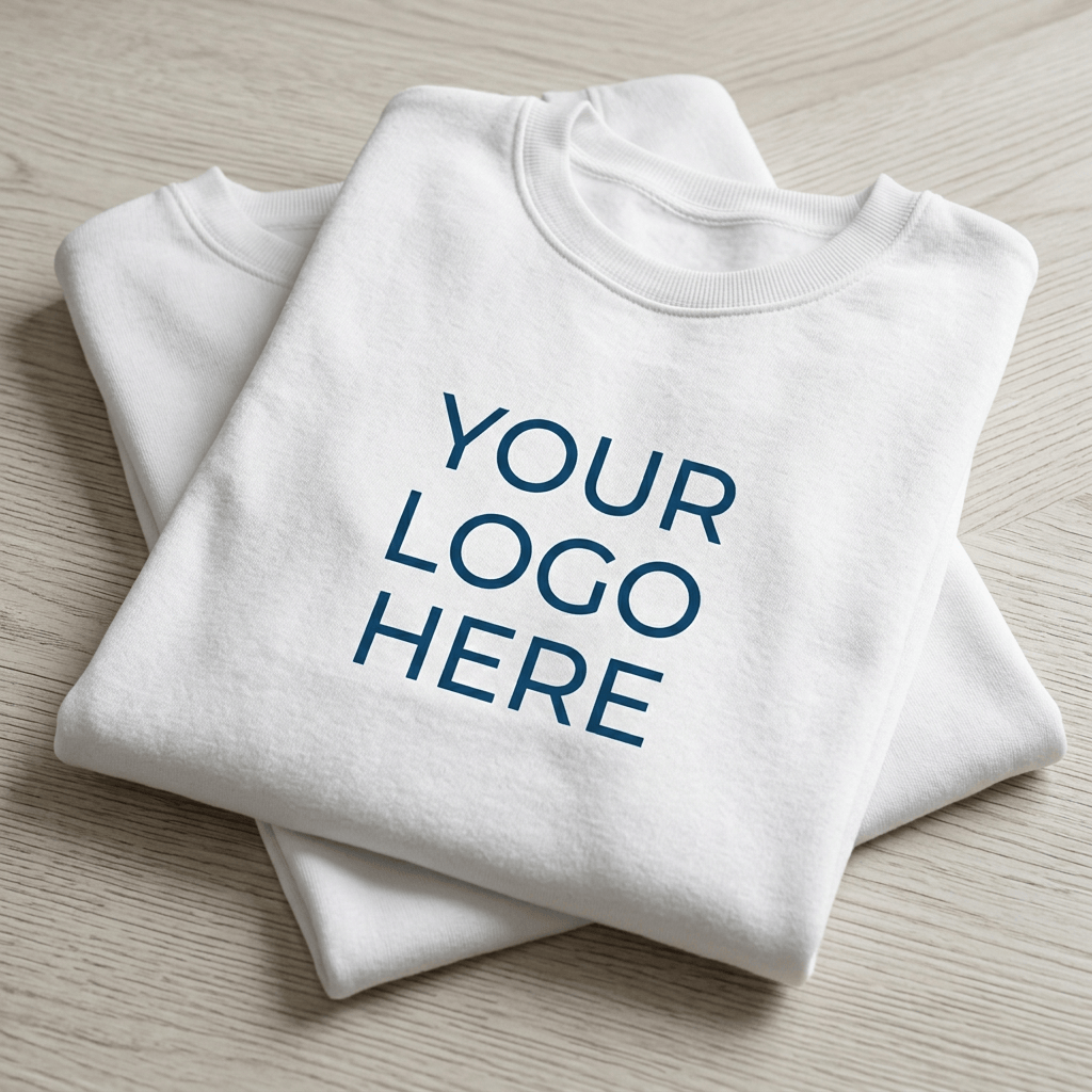 Blue educational emblem above the words YOUR LOGO HERE