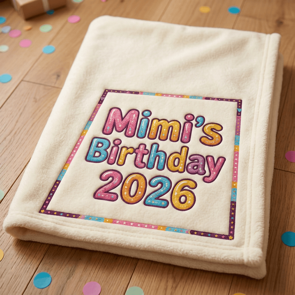 Replace graphic with only “Mimi’s Birthday 2026” text